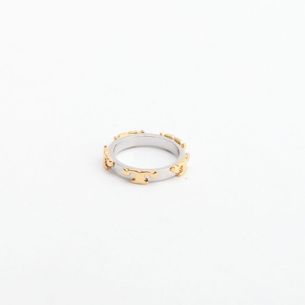 Tory Burch Serif T Stackable Ring Gold/Silver - image 1